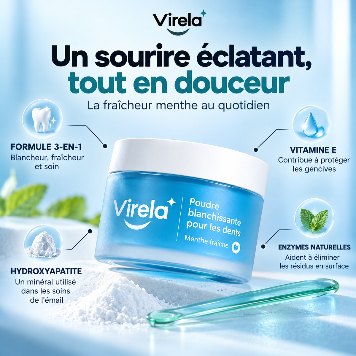 Poudre blanchissante pour les dents