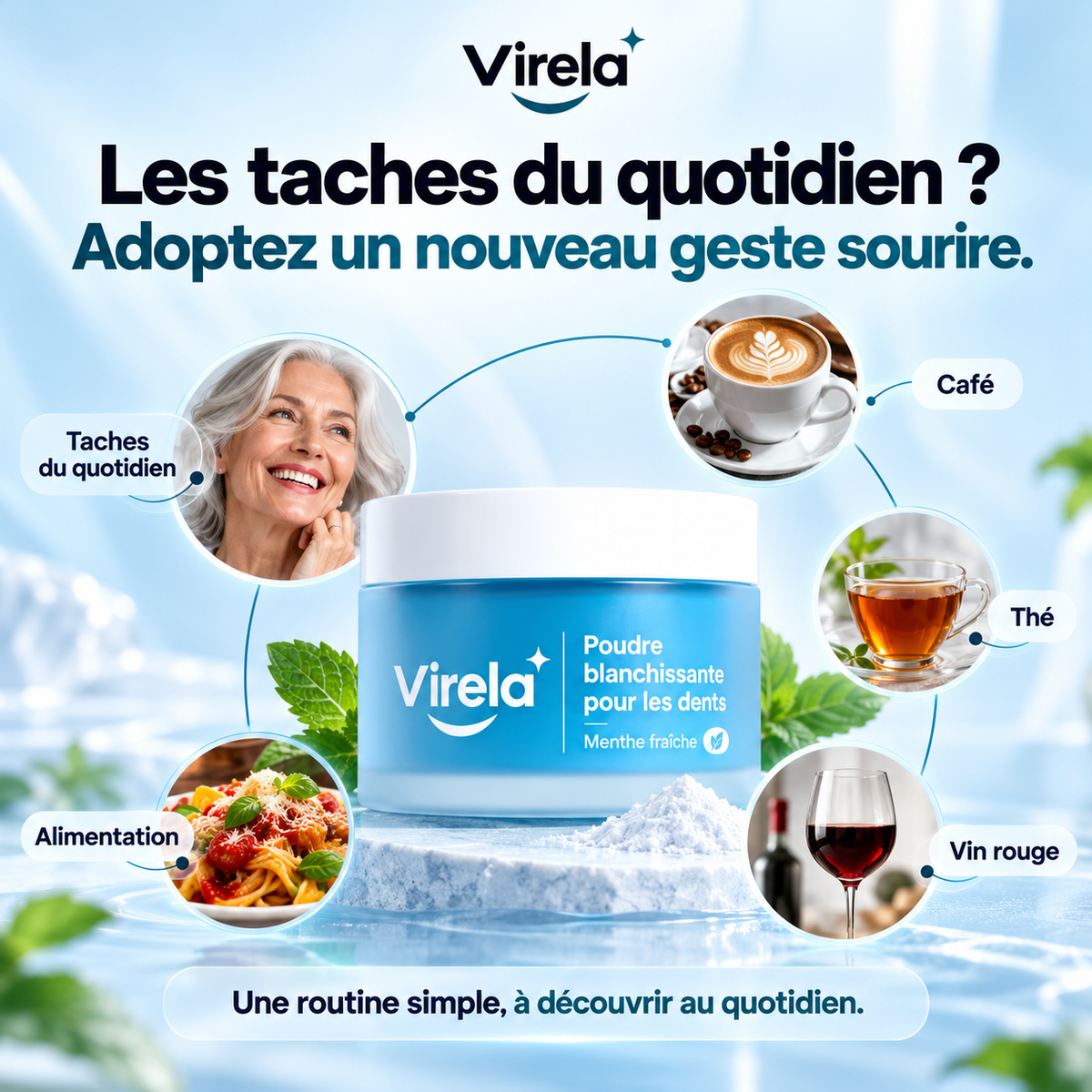 Poudre blanchissante pour les dents