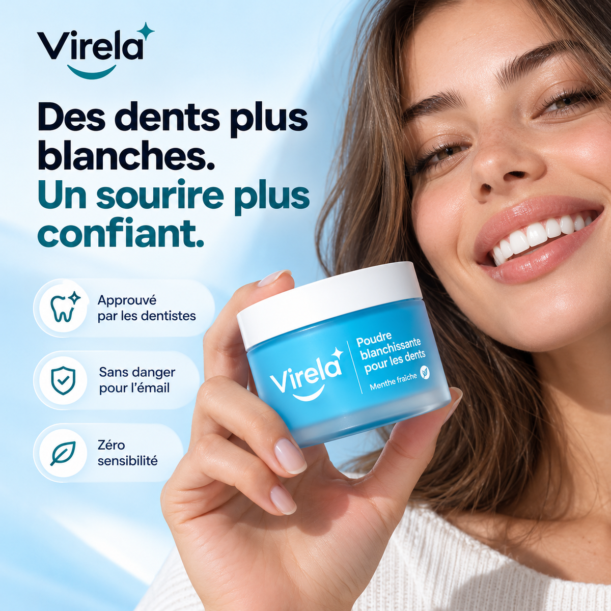 Poudre blanchissante pour les dents